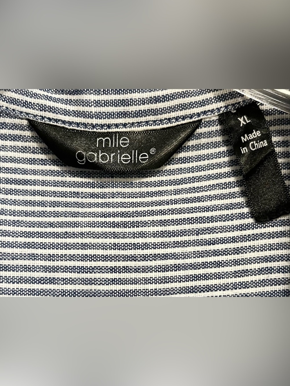 Mlle Gabrielle Striped Sleeveless Button Down Dress. Pockets, Curved Hem. XL - Picture 2 of 8